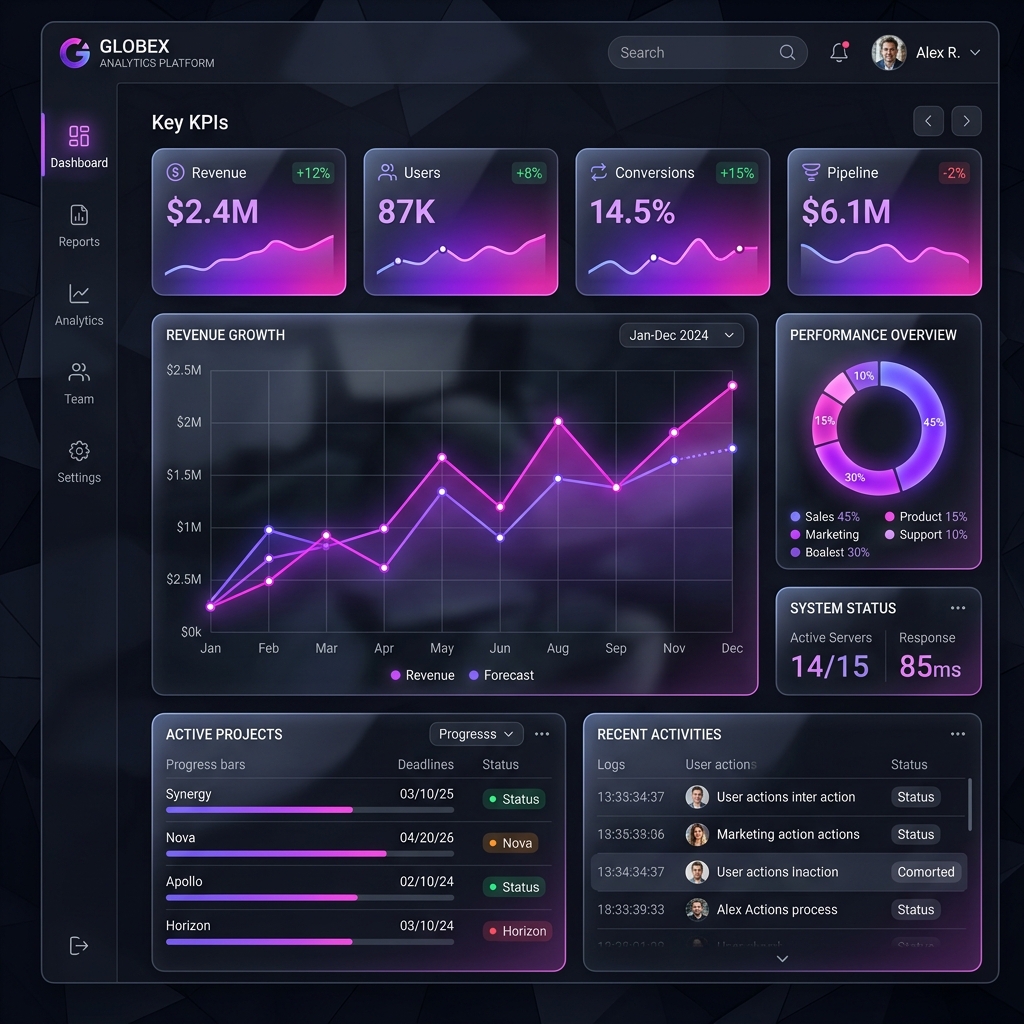 Ainet Dashboard Mockup